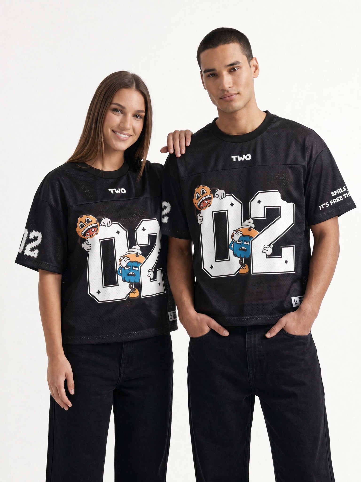 The Anywhere Jersey (Black) - 240GSM Oversized Mesh Tee | Two